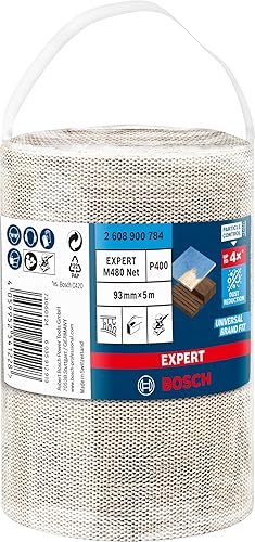 Bosch 1x EXPERT M480 Netzstruktur Schleifrolle (für Farbe auf Holz, 93 mm x 5 m, Körnung 150, Professional Zubehör Handschleifen) - Cheap-Us