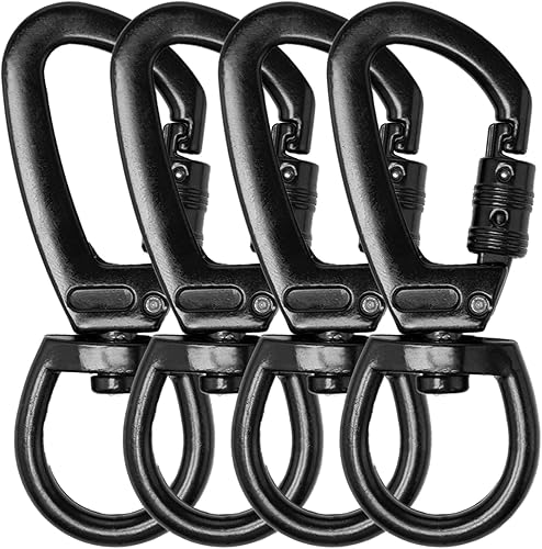 Neikafan 4 STK Karabinerhaken mit Drehgelenk Wirbelkarabiner Karabiner für Hundeleine Bolzenkarabiner Schnappkarabiner Drehbare Karabiner für Hundeleine,Bergsteigen,Schlüsselbund - Cheap-Us