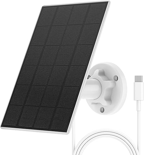 3W Solarpanel für Überwachungskamera, Kompatibel mit Allen USB-C Ports Cam, Solarpanel mit IP66 Wasserdicht, 9.8ft Kabel, 360° Verstellbare Halterung - Cheap-Us