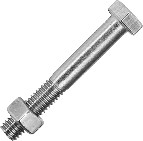 Sechskantschrauben mit Schaft M10x180 mm & Edelstahlmuttern M10 aus Edelstahl A2 (5 Stück) | DIN 931 & DIN 934 - Maschinenschrauben - Sechskantmuttern von MESAROS® - Cheap-Us