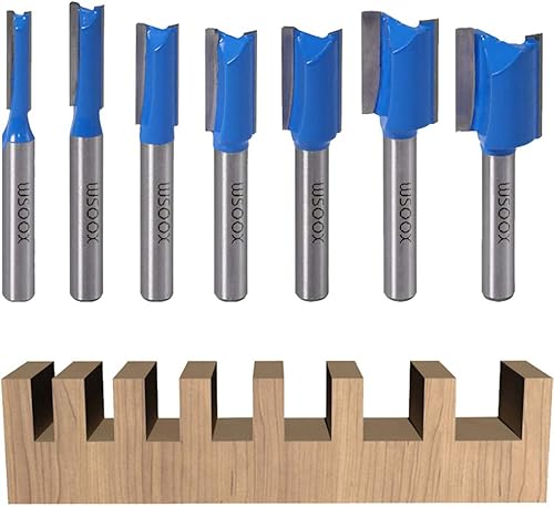 WSOOX 7-teiliges Doppelwellen-Hartmetall-Fräser-Set mit 8 mm Schaft, Fräsbohrer für Holzbearbeitung - Cheap-Us