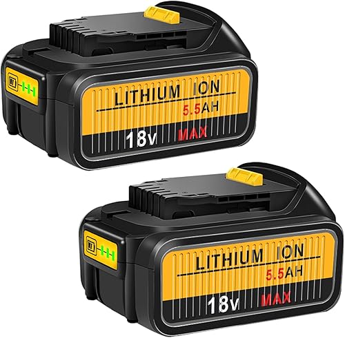 HavenHarmo 2 Stück 18V Ersatzakku für Dewalt Akku, 5.5Ah Akku Kompatibel mit 18V DCB184 DCB200 DCB182 DCB180 DCB181 DCB182 DCB201 18V XR - Cheap-Us