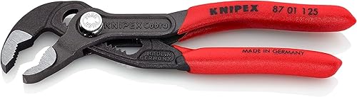 KNIPEX Cobra Hightech-Wasserpumpenzange mit rutschhemmendem Kunststoff überzogen grau atramentiert 125 mm 87 01 125 SB - Cheap-Us