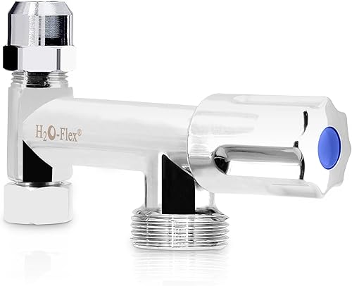 H2O-Flex® Gerätezusatzventil mit 3/8'ÜM x 3/8'AG mit 10mm Quetschverschraubung und 3/4'AG - Cheap-Us