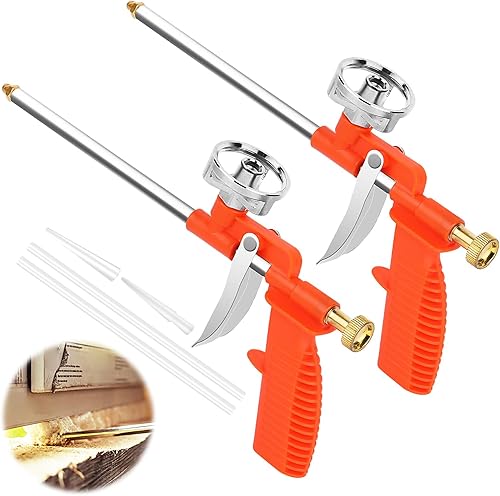 TNOMSNO 2 Stück Schaumpistole, Bauschaumpistole PU Bauschaumpistole, Schaumpistole Bauschaum Set mit 8 Gummidüsen, Schaumpistole zum Abdichten, Füllen, Abdichten - Cheap-Us