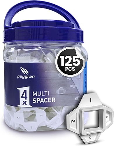 Fliesenkreuze 1 mm, 2 mm, 3 mm, 5 mm 4 in 1, Box 125 Stück Fliesenabstandshalter - Cheap-Us