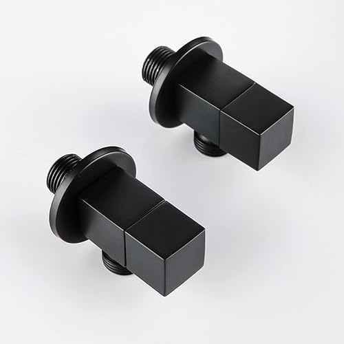 Eckventil, Eckwasserventile for Waschbecken, Schwarz, 1/2-Zoll-Absperrventil, Warm- und Kaltwasser, Eckventil, wandmontiertes G1/2-Wasserstoppventil for Wasserhahn und Toilette, Weiß ( Color : White ) - Cheap-Us