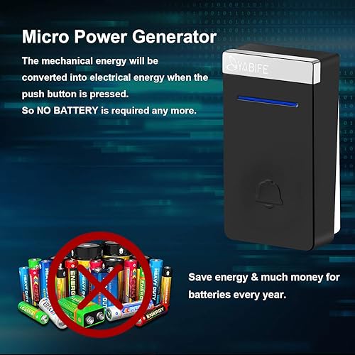 Funk Turklingel Batterielose,IP44 Funkklingel Aussen Wasserdicht,Schnurlose Türklingeln zum Einstecken,1000 Fuß Reichweite Elektrisch Haustürklingel,58 Klingeltönen 5 Stufiger Lautstär Batteriefrei - Cheap-Us