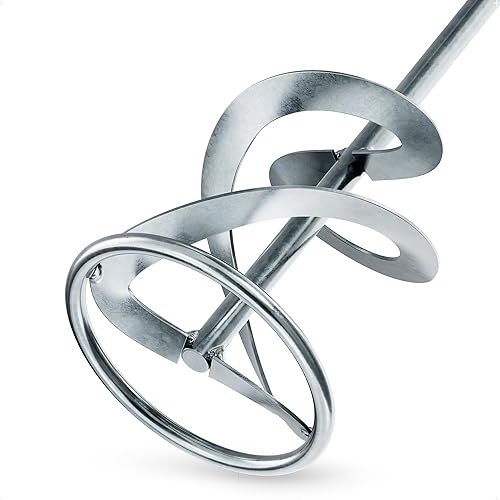 BILBAU Mörtelrührer, Farbrührer 40cm, Hochleistungsrührer, 80mm x 400mm Durchmesser, SDS Gewinde, schnelles Mischen von Farbe, Zement, Gips, Beton, Hochleistungs-Spiralrührer 600W für Mörtel - Cheap-Us