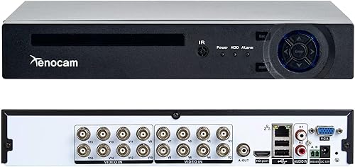 Xenocam 16CH 1080N Hybrid 5-in-1 AHD DVR (1080P NVR+1080N AHD+960H Analog+TVI+CVI) Standalone DVR CCTV Surveillance Security System Video Recorder Motion Detection HDD & Cameras not Included - Cheap-Us