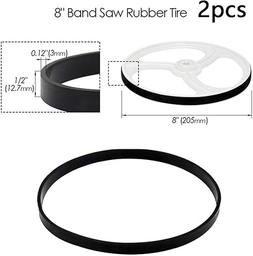 RANRAO 2 Stück Holzbearbeitung Bandsäge Gummiband Säge Scrollrad Gummiringe, Antriebsriemen Gummi Synchronriemen, für 12 Zoll - Cheap-Us