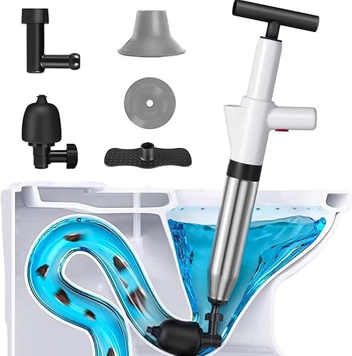 HaTur Toilettenkolben Set Hochdruck Luftablass Blaster Kit WC Kolben Hochdruck Kit Air Toilet Plunger für Toilette/Waschbecken/Badewanne/Bodenablauf - Cheap-Us