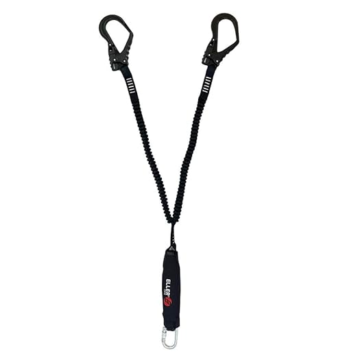 ELLERsafe Elastischer Doppelt Sicherheitsleine mit Bandfalldampfer - Länge 2m - Cheap-Us