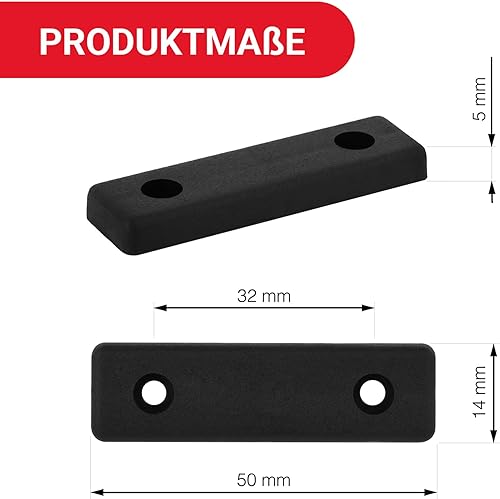 LouMaxx Möbelgleiter Kunststoff – Bodenabstandshalter 50 x 14 x 5 mm – Kunststoffgleiter zum Anschrauben im praktischen Mehrfachpack – 20er Set Mini Möbelfüße weiß inkl. Schrauben - Cheap-Us