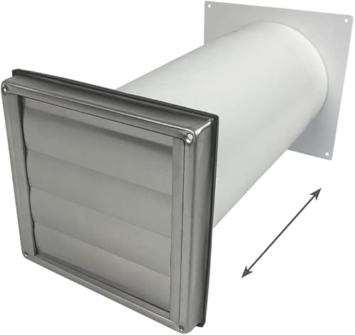 EASYTEC® Edelstahl Standard-Mauerkasten Ø 150 mm | DN150 | mit Teleskoprohr und zweiter Rückstauklappe | 34157 - Cheap-Us