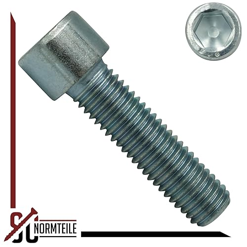 Zylinderschrauben mit ISK - M6x16 mm - 25 Stück - DIN 912 / ISO 4762 - Stahl galv. verzinkt 8.8 - SC912 - Cheap-Us