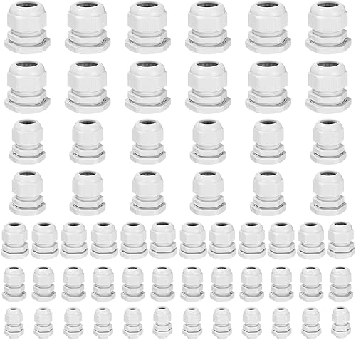 60 Stück Kabelverschraubungen, IP68 Kabeldurchführung Wasserdicht mit DichtungenM12 M16 M20 M25 M32,Kunststoff Nylon Kabeldurchführunge mit Sicherungsmuttern,Outdoor Garten Schaltkasten Abzweigkaste - Cheap-Us