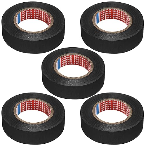 5 Stück KFZ Gewebeband, Auto Kabelbaum Filzband Selbstklebend, Gewebeband Panzerklebeband, Hitzebeständiges Kabelbaum Filzband Isolierband,Isolierband Schwarz für Kabelbäume Elektrisches Klebeband - Cheap-Us