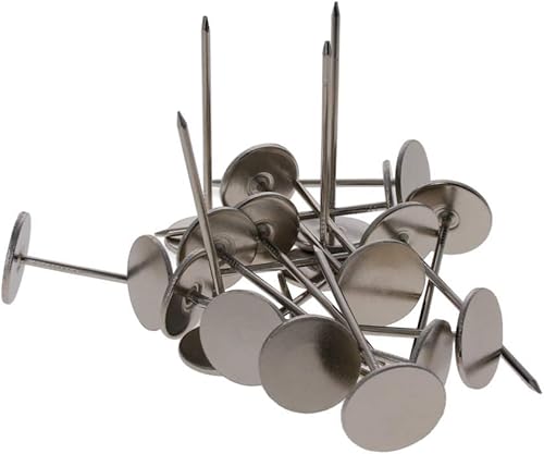 MroMax Polsternägel, 18 mm x 50 mm, flacher Kopf, Möbelnägel, silberfarben, für Möbel, Sofa, Kopfteile, 20 Stück - Cheap-Us