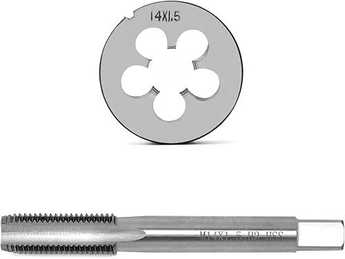 QWORK® Gewindebohrer M14x1.5mm, Gewindebohrer und Schneideisen Set - Cheap-Us