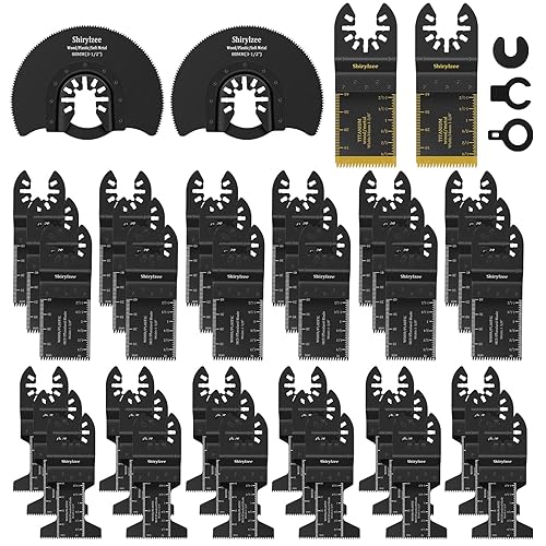 Multitool Sägeblätter 40 tlg, Oszillierwerkzeug Zubehör, Enthalten 2 tlg Titan Sägeblatt, Holz Kunststoff Metall Multifunktionswerkzeug Zubehör für Fein Multimaster, Makita,Milwaukee, Dremel - Cheap-Us