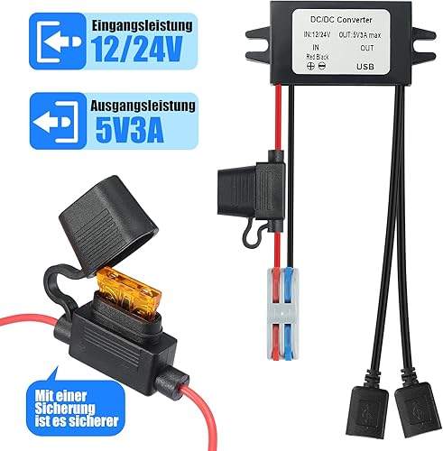 YBBOTT Step Down dc-dc wandler 12V/24V/36V/48V/60V/72V/84V zu 5V 3A 15W mit USB-A Kabel 34CM Converter Spannungs wandler Spannungsstabilisator Spannungsregler Spannungswandler Spannungsbegrenzer - Cheap-Us