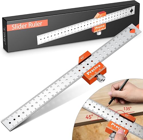 Streichmaß, Preciva 300mm Kombinationswinkel Zimmermannswinkel zum Markieren von 45° und 90° für Holzbearbeitung, Heimwerken, Handwerk - Cheap-Us