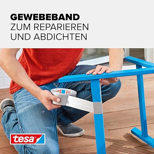 tesa extra Power Universal Gewebeband - Gewebeverstärktes Ductape zum Reparieren, Befestigen, Bündeln, Verstärken oder Abdichten - Grau - 30 m x 50 mm (Packung mit 2) - Cheap-Us