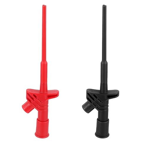 2 Stück Multimeter Kabel Prüfsonde, Professionelle Isolierte Schnell Test Haken Clip, Prüfspitze Isolierte 10a Krokodilklemme Prüfsonde Mit 4mm Bananenbuchse Schnell Prüfklammer Abnehmbare Sonde Multi - Cheap-Us
