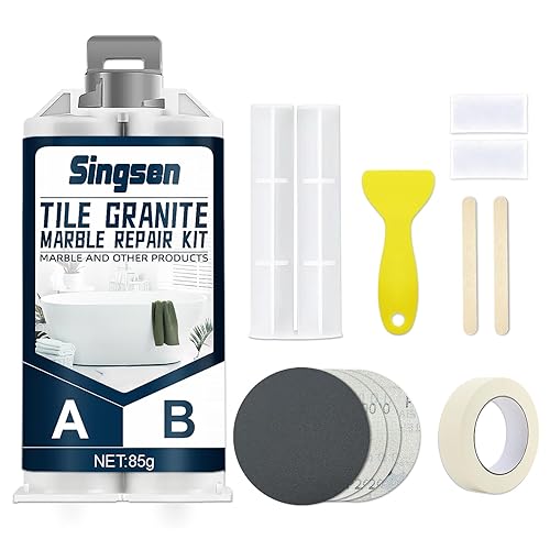 Fliesen Granit Marmor Reparaturset. 85g starkes und wasserdichtes Porzellan Reparaturset, Fliesen Reparaturset für Marmor, Quarz, Porzellan, Fliesen, Harz, Acryl, Granit und mehr - Cheap-Us
