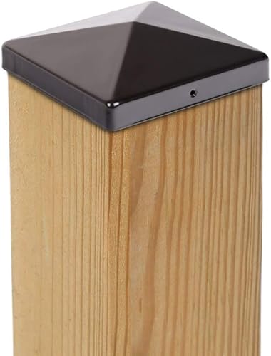 2x PFOSTENKAPPE PYRAMIDE STAHL SCHWARZ PULVERBESCHICHTET 91 x 91 MM - Cheap-Us