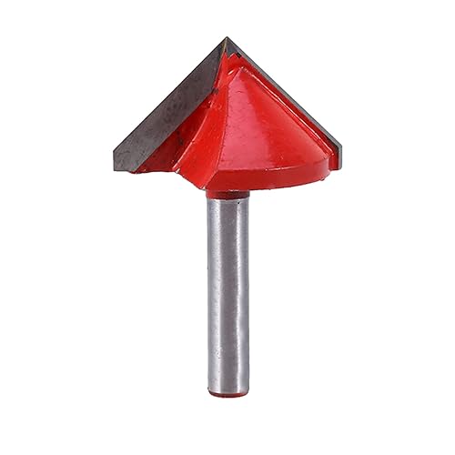 V Nutfräser V Formfräsen Holzschneider Messer CNC Fräser Wolframstahl Graviermaschine Fräser 90 Grad 6 mm Schaft 32 mm Fräserdurchmesser Gravur Rot - Cheap-Us