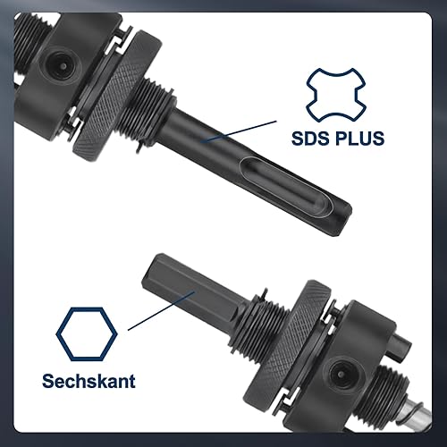Lochsäge 40mm,HSS lochsäge holz mit SDS plus-Schaft und Sechskant-Schaft bohrkrone für Holz, Trockenbau, Kunststoffe - Cheap-Us