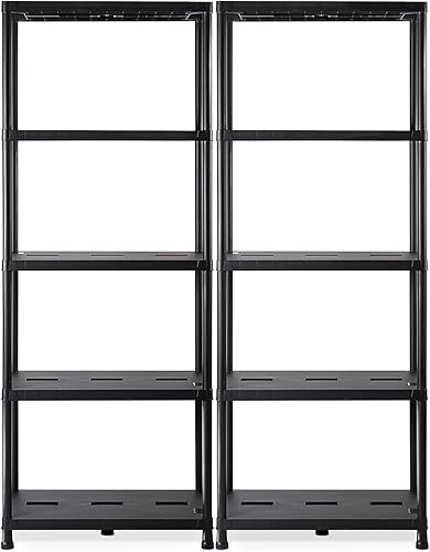 Ondis24 2X Regal, Lagerregal, 71 x 35 x 180 (H) cm, Steckregal, Kunststoffregal, 15 Zoll Schwerlastregal, bis zu 180 kg belastbar - Cheap-Us