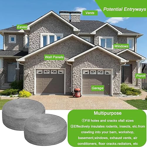 Yixinly 20M Stahlwolle Gegen Mäuse, Stahlwolle 0000 Stahlwolle Fein Edelstahlwolle Gegen Mäuse und Ratten, Lüftungsgitter Garage Garten und für Reinigen und Polieren, Nagetiere Effektiv Isolieren - Cheap-Us
