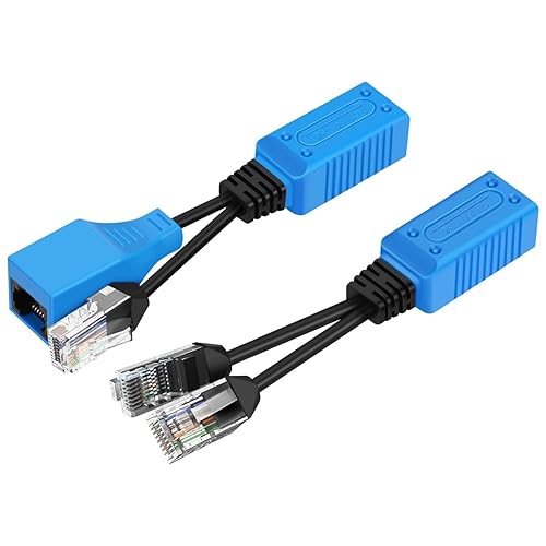 TNP RJ45 Splitter-Kit 1 Paar, RJ45 Ethernet Port Splitter, Stecker auf Buchse, UPOE Kabel, Y Splitter, PoE-Datenadapter, LAN-Ethernet-Verlängerung, Cat5 Cat5e Cat6 für Überwachungskamera - Cheap-Us
