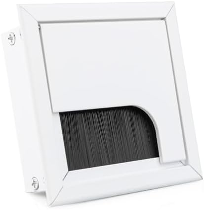 ATM® Schreibtisch-Kabeldurchführung | Aluminium mit integrierter Bürste und Klappe | Für Ordnung und Übersicht am Arbeitsplatz | Rechteckig Silber 80 x 160 mm - Cheap-Us