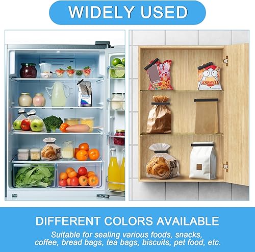 AiQInu 60 Stück Verschlussclips, Clips für Tüten, Verschlussklammern Plastik Mehrere Farben 7/11cm, Tütenclips Wiederverwendbar für Verpackung Süßigkeiten Chipstüte Snacks - Cheap-Us