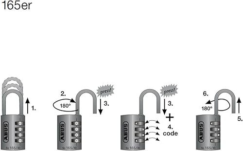 ABUS Zahlenschloss 165/40 - Vorhängeschloss aus Messing - mit individuell einstellbarem Zahlencode - Kofferschloss / Spindschloss - ABUS-Sicherheitslevel 4 - Cheap-Us