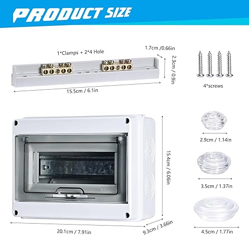 Verteilerkasten Aufputz, IP65 Wasserdichter Sicherungskasten Aufputz, ideal für Garten oder Außenbereiche, entspricht Feuchtraumstandards (12 Modulen) - Cheap-Us