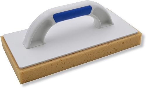 DEWEPRO® Schwammbrett 280x140mm Fliesenwaschbrett mit 30mm gerasterte Schwammauflage - Fugenwaschbrett - Schwammscheibe - Fliesenschwamm mit 2-Komponenten Handgriff - Cheap-Us