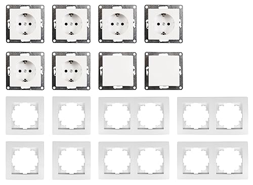 MC POWER - Dreifachsteckdose mit Rahmen im Set I FLAIR I Beginner 3S, 3-er Steckdose Dreiersteckdose weiß-matt - Cheap-Us