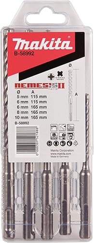Makita B-58992 NEMESIS2 SDS-PLUS Hammer-Bohrer-Set 5-teilig, ideal für Beton, Stahlbeton, Mauerwerk - Cheap-Us