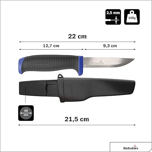 Hultafors Handwerkermesser RFR GH I Allzweckmesser mit Rutschfestem Santoprene®-Griff und Klinge aus Rostfreiem Deutschem Edelstahl I Inklusive Holster & Halterung für Arbeitshose I 380260 - Cheap-Us