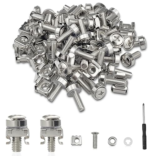 40Stk M5 M6 Käfigmuttern, Schrankschrauben Rack Mount Server Regale Schrauben & Unterlegscheiben Mutter Werkzeug Schrauben Unterlegscheiben Set für Netzwerkschränke（mit Schraubendreher） - Cheap-Us