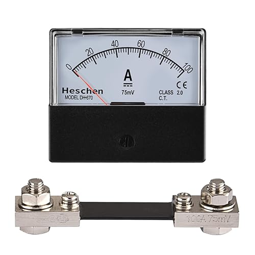 Heschen Rechteckiger Strommesser, Amperemeter, Tester DH-670 DC 0–100 A, 75 mV, Klasse 2.0 mit Shunt - Cheap-Us