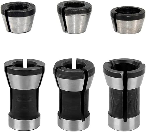 Saipor 6Stück Oberfräse Spannzangen Adapter Spannzange für Fräser Spannhülse Spannmutter Oberfräse Zubehör 6mm 1/4' 8mm Collet Adapter - Cheap-Us