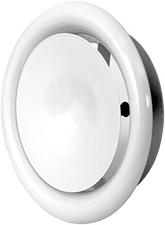 Ø 100mm Weiß Tellerventil Edelstahl Abluftventil Zuluftventil Zuluft Abluft - Metal mit Montagering Anemostat Deckenventil Lüftungsventile - Cheap-Us
