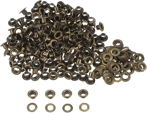 QUARKZMAN 300er Set Ösen-Kit Metallösen 4,5 mm 3/16' Loch Kleine Öse mit Unterlegscheiben für Schuhe Kleidung Gürtel Anhänger Tasche Stoff Leder DIY-Projekt, Bronze - Cheap-Us