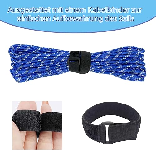 Polypropylen Seil Paracord 8mm Ropereißfeste Rope Schnur Nylonseil Bootsseil Reepschnur Outdoor Seil Tauwerk Blau ppm Seil für Bootsport, Sport, Camping, Segeln, Angeln, Fischen, Wandern (8mm-10M) - Cheap-Us